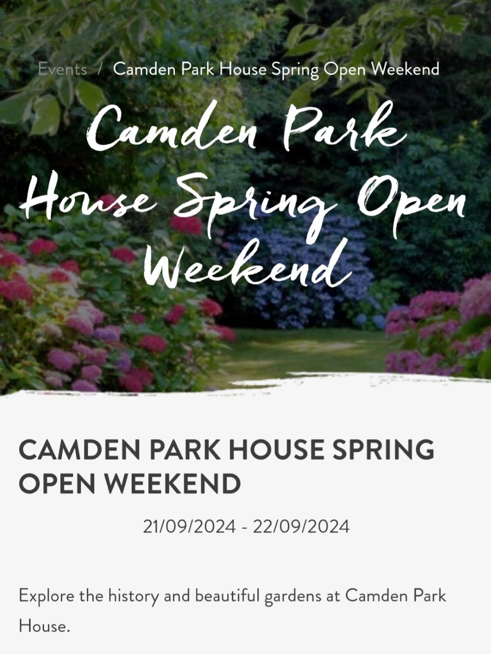 Camden House Spring Open Day